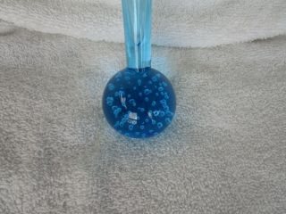 Vintage Blue Glass Bud Vase 8 
