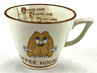 Vintage Coffee Hound Dog Mug Cup Japan Brown Lovers Gag Gift Funny Unique (321)