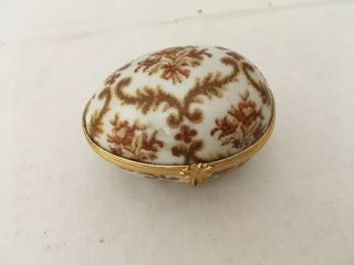 Vintage Limoges France Porcelain Trinket Box Signed.  & Good Cond.