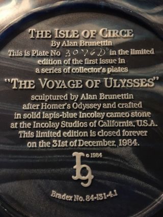 Vintage Limited Edition Plate “The Isle Of Circe The Voyage of Ulysses” 1st ’d 4