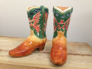 Vintage Western Cowboy Boots Salt & Pepper Shakers - 4 " Tall