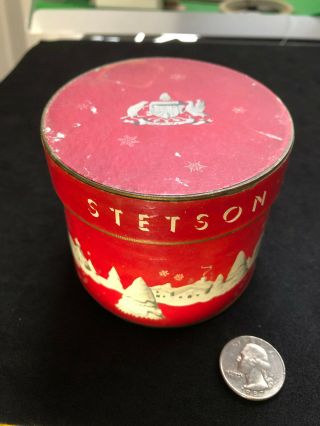 Vintage Miniature Stetson Hat Sample Box Christmas Edition No Hat