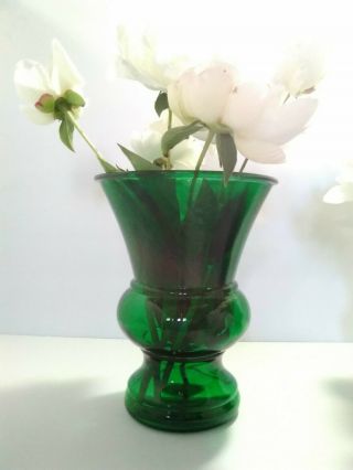 Vintage NAPCO Green Glass Floral Vase 1172 Cleveland OH RARE 2 for 1 price. 2