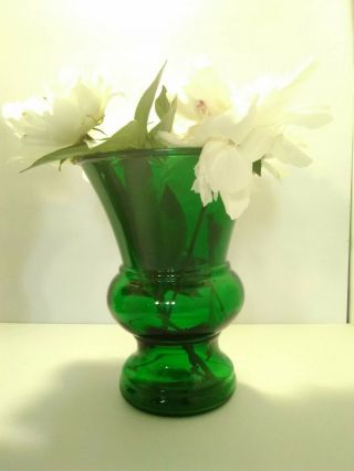 Vintage NAPCO Green Glass Floral Vase 1172 Cleveland OH RARE 2 for 1 price. 3
