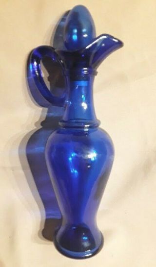 Vintage Avon Skin - So - Soft Cobalt Blue Glass Bath Oil Bottle Decanter Shippi