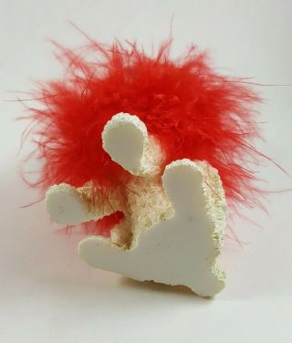 Red Hat Society Resin Poodle Figurine Fluffy Feathers Red Hat 4 
