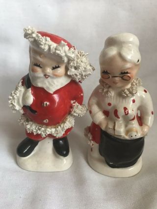 Vintage Napco Santa And Mrs Claus Salt And Pepper Shakers