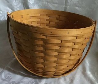 Longaberger Large Round Handwoven Basket 14” KLW 2000 2