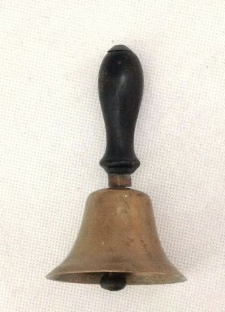 Brass Hand Ringer Bell Wooden Handle Church Teacher School Handbell Vintage