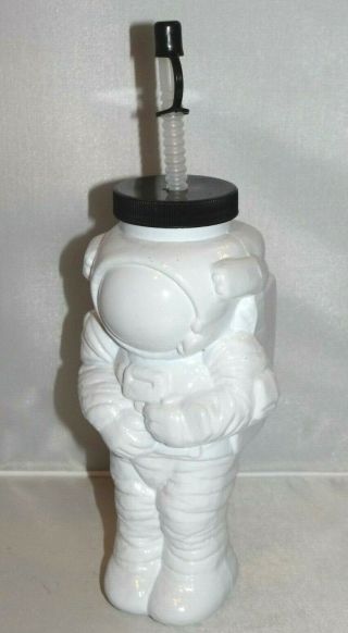 Astronaut Space Man Plastic Cup Twist Top Cap And Straw Space Camp 1997 Made Usa