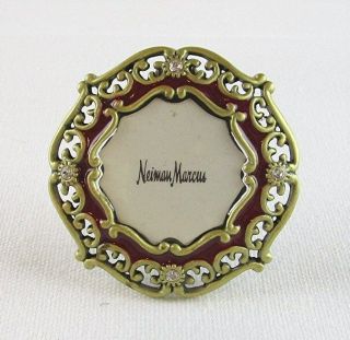 Vintage Neiman Marcus Jay Strongwater Miniature Picture Frame Clip Pin Brooch