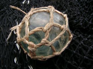 1 Authentic 3,  1/4 " Japanese Glass Fishing Net Floats Balls Buoy (432)