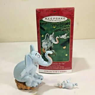 2001 Hallmark Set Of 2 Horton Hatches The Egg Dr.  Suess Ornament 3rd In Series