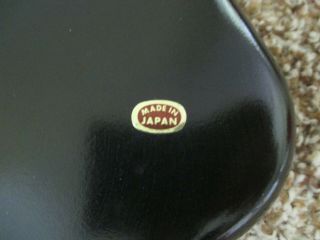 VINTAGE BLACK LACQUER 3 PIECE SERVING TRAY SET FLORAL DESIGN MADE IN JAPAN EUC 2