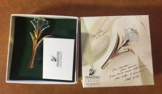 Swarovski Crystal Memories Mini Lily Flower Pin Brooch W Box