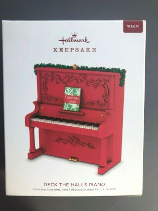 Hallmark 2018 Deck The Halls Musical Piano Ornament