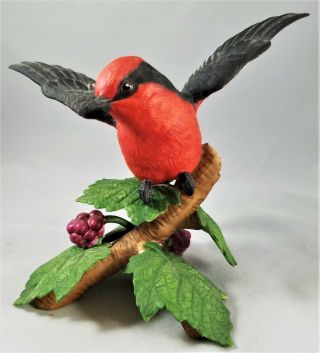 Lenox 1993 Vermilion Flycatcher Fine Porcelain Bird Figurine