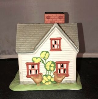 Partylite Farm House Ceramic Tealight Candle Holder With Chicken and Eggs 4