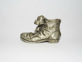 Hallmark Little Gallery Pewter Dog In Shoe " No One Else Can Fill Your Shoes "