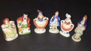 Vintage Occupied Japan Figurines 3 Victorian Or Colonial Couples Sit & Standing