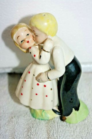 Vintage First Kiss Salt & Pepper Shakers Kissing Couple Slow Dancing