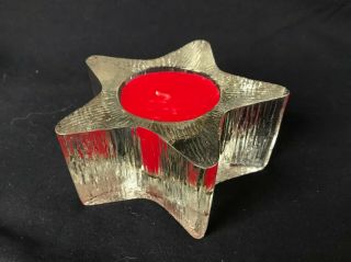 Avon Starbright Candle Holder - Bayberry Red - 1980 - Mib
