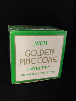 Avon Vintage 1974 Golden Pine Cone Bayberry Fragrance Candlette,  Vanilla