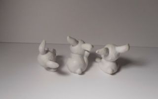 Three Homco Playful White Bunnies 1458 Retired 2