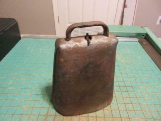 Vintage Large Hand Made Cow Bell Blacksmith Folded Corners