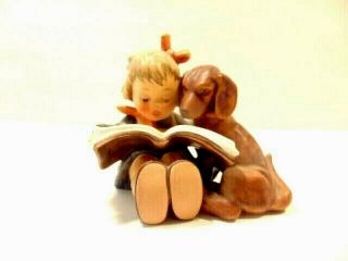 Goebel Hummel Figurine: Young Girl Reading To Her Dog; 1st Millennium 2000 Issue