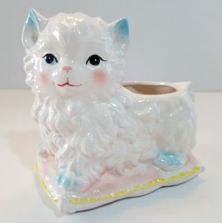 Relpo 7058 Vintage Cat Ceramic Planter/ Trinket Holder Made In Japan