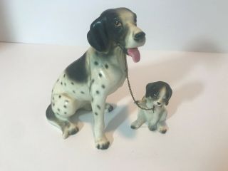 Vintage Lipper Mann Ceramic Figurine - Dalmatian Dog And Puppy