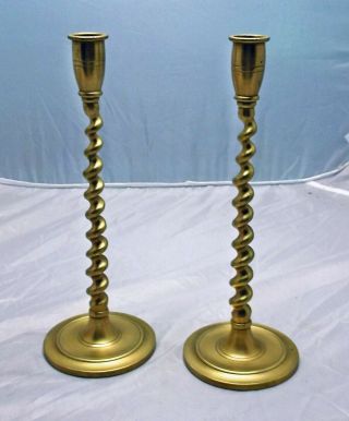 Vintage Brass Candle Holders,  Candlesticks,  Twisted Barleycorn Stem