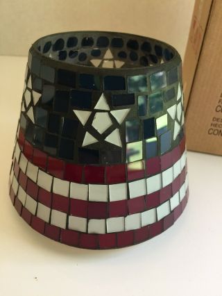 Home Interiors Candle Shade Flag Stars Stripes 4th Of July