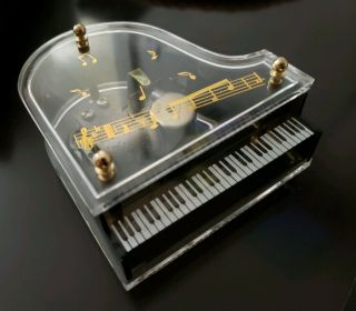 Vintage Grand Piano Music Box Wind W/ Stop Sankyo Japan Music Box