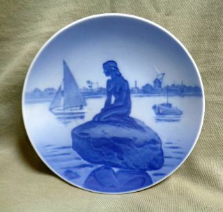 1950s Royal Copenhagen Small Plate Little Mermaid Langelinie Pier 4.  5 Inch