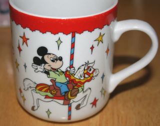 Vintage Walt Disney World Disneyland Mickey Mouse Carousel Mug Cup