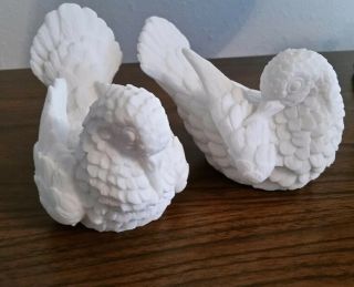 Home Interior White Alabaster " Love Doves " Figurines - Set Of 2