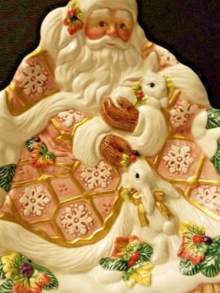 fitz and floyd classics santa with bunnies chrsitmas plate 10.  5 3