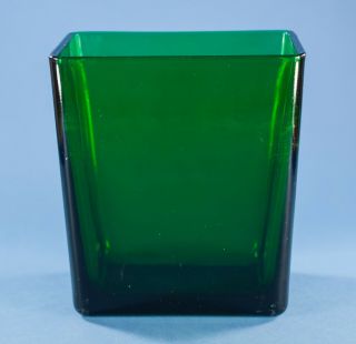 Napco Emerald Forest Green Glass Vase Rectangle 1166
