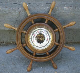 Vintage Barometer Nautical Ship Wheel Tradition No.  4 Made In W.  Germany 6622