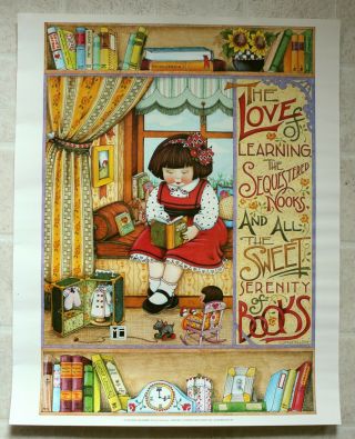Vintage 1992 Mary Engelbreit The Love Of Learning Poster 16x20