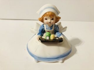 Vintage Lefton Figurine Nurse Medicine Tray 4704 Japan Decorative Figure