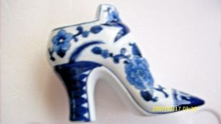 Vintage Blue And White Delft Style Shoe