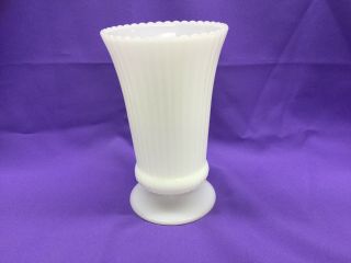 Vintage E.  O.  Brody Milk Glass Vase - M5000 - 7 3/4” Tall