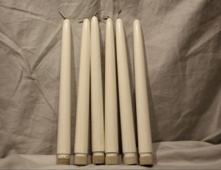 Set Of 6 Vintage Decorative Wooden Faux Tapered Candlesticks Candles
