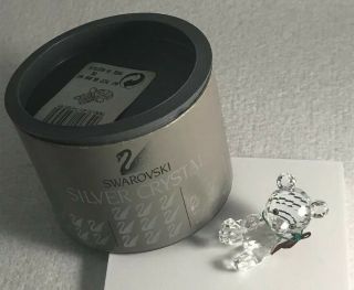 Swarovski Crystal Reclining Bear W/ Bow 7637 Nr 000 001 Includes Box
