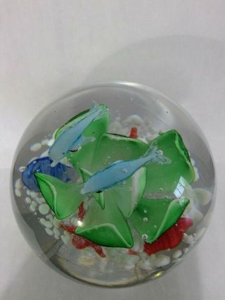 Dynasty Gallery heirloom collectible glass paperweight Seascape dolphins 2