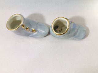 Mini Set Of Shoes Porcelain Blue With Gold Trim 5