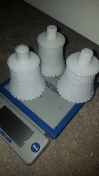 Pair Vintage Homco Hobnail White Milk Glass Peg Votive Cup Candle Holders